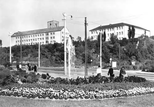 AK, Nordhausen, Rautenstr., Blick zum Petersberg, 1972