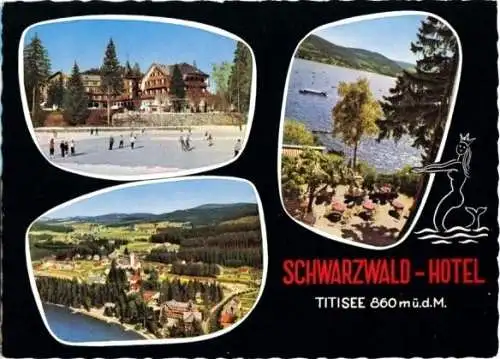 AK, Titisee, 3 Abb., Schwarzwald-Hotel, gestaltet, 1959