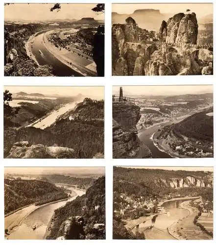 Mäppchen mit 10 kleinen Fotos, Sächsische Schweiz, 1963, Format: 8,8 x 6,3 cm