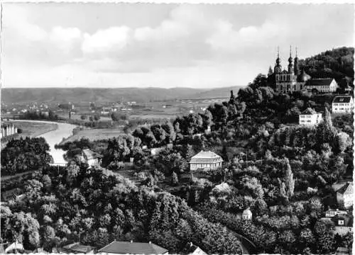 AK, Würzburg, Käppele mit Blick ins Maintal, 1958