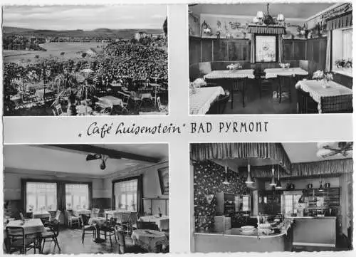 AK, Bad Pyrmont, Café Luisenstein, vier Abb., um 1960