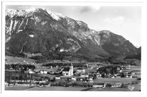 AK, Grossgmain mit Untersberg, Totale, ca. 1955