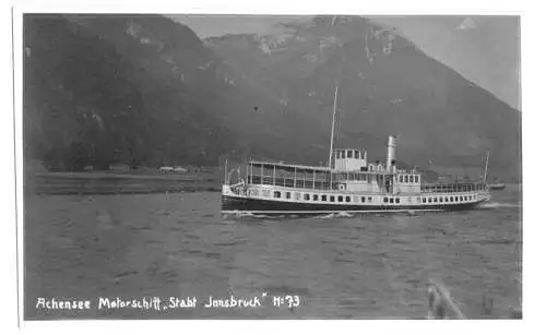 AK, Aachensee, Dampfer "Stadt Innsbruck", 1925, Echtf.