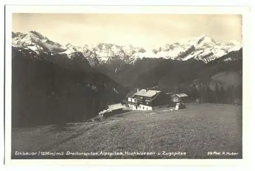 AK, Garmisch-Partenkirchen, Almwirtschaft Eckbauer, 1927