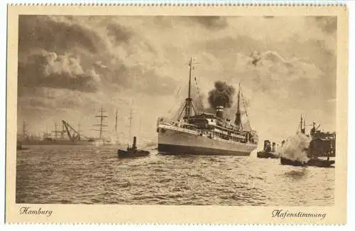 AK, Hamburg, Hafenstimmung, um 1922