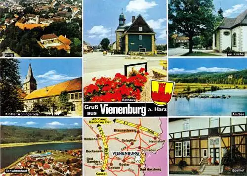 AK, Vienenburg a. Harz, neun Abb. und Wappen, 1988