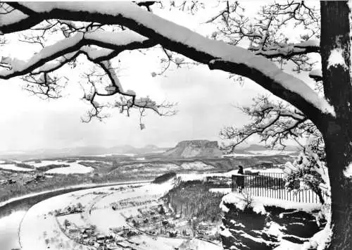 AK, Sächs. Schweiz, Blick von der Bastei, Winteransicht, 1978