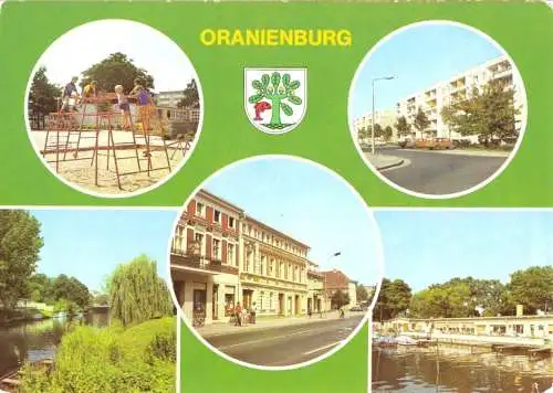 AK, Oranienburg, fünf Abb., gestaltet, 1986