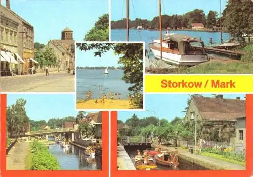 AK, Storkow Mark, Kr. Beeskow, fünf Abb., gestaltet, 1982