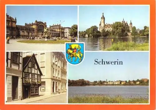 AK, Schwerin, vier Abb., Wappen, 1986