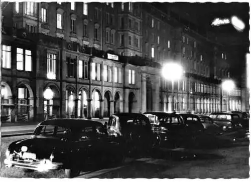 AK, Dresden, Altmarkt, Nachtaufnahme, zeitgen. Pkw 1959