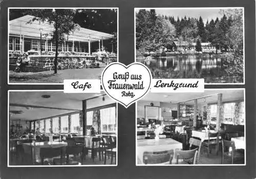 AK, Frauenwald Rstg., Café Lenkgrund, vier Abb., gestaltet, 1966