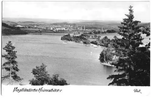 AK, Talsperre Pirk mit Blick nach Oelsnitz Vogtl., 1961