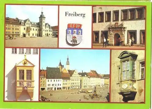 AK, Freiberg, 5 Abb., Teilansichten, 1985