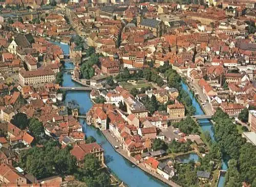 AK, Bamberg, Luftbild, Blick ü.d. Altstadt, ca. 1979