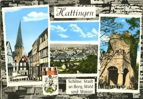 AK, Hattingen Ruhr, 3 Abb., u.a. Johannisstr., ca.1975