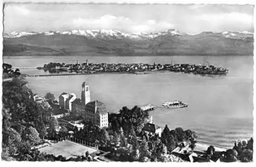 Ansichtskarte, Bad Schachen und Lindau Bodensee, Luftbild, 1957