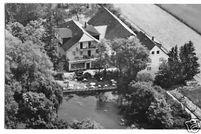 Ansichtskarte, Bad Pyrmont, Hamborner Mühle, Luftbild, ca. 1962