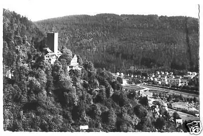 AK, Bad Liebenzell Schwarzw., Teilansicht m. Burg, 1968