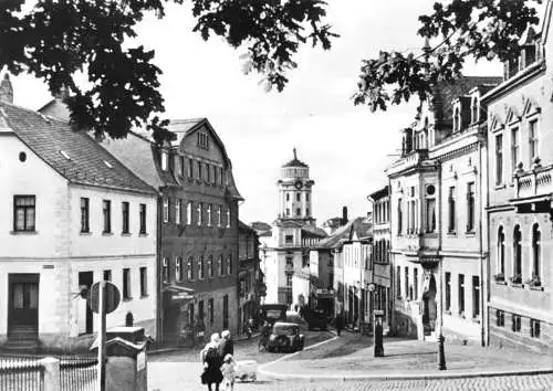 AK, Zeulenroda, Blick in die Kirchgasse, belebt, 1969