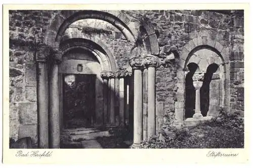 AK, Bad Hersfeld, Stiftsruine, Innenansicht, Version 3, um 1936