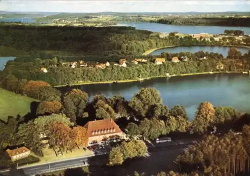 AK, Plön am See, Gaststätte "Fegetasche", Luftbildansicht, um 1970