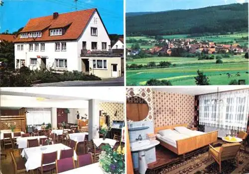 AK, Oberweser - Heisebeck, Hotel - Pension Scheede, vier Abb., 1987