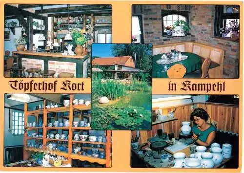 AK, Kampehl bei Neustadt Dosse, Töpferhof Kort, vier Abb., um 1995