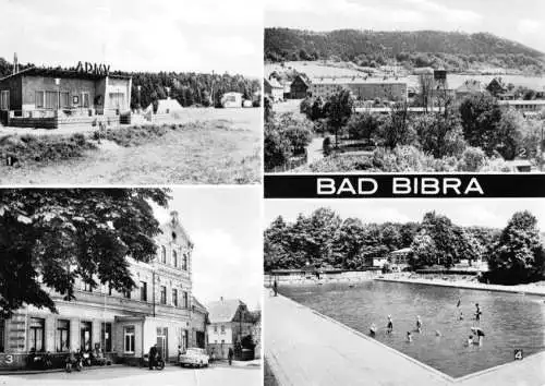 AK, Bad Bibra, vier Abb., u.a. Waldschwimmbad, 1972