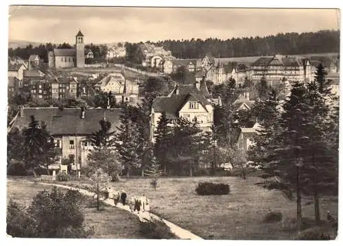 AK, Oberhof Thür. Wald, Teilansicht mit Kirche, 1959