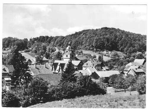 AK, Sülzhayn Südharz, Teilansicht mit Kirche, 1968