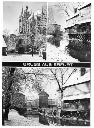 AK, Erfurt, drei winterliche Motive, 1970