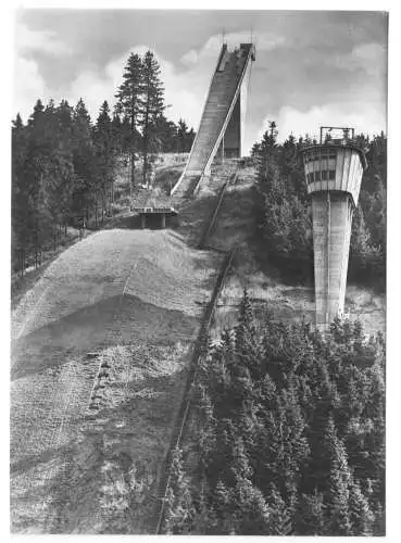 AK, Oberhof Thür. Wald, Schanze am Rennsteig, 1969