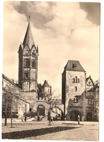 AK, Eisenach Thür., Nikolaikirche und Nikolaitor, 1961