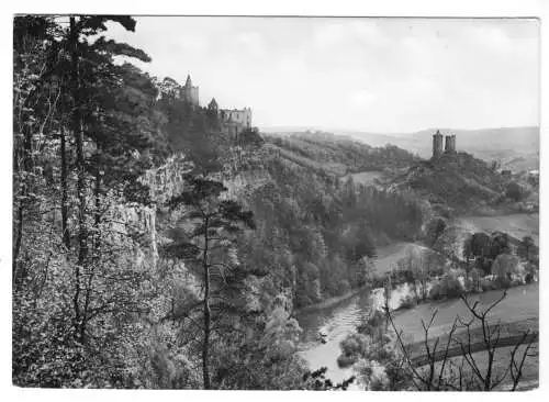 AK, Bad Düben, Rudelsburg und Burg Saaleck, 1967