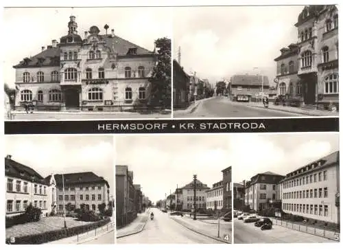 AK, Hermsdorf Kr. Stadtroda, fünf innerstädtische Abb., 1974