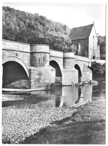 AK, Creuzburg, Werrabrücke und Liboriuskapelle, 1976