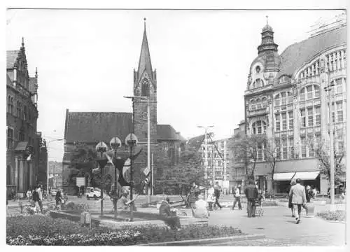 AK, Erfurt, Anger, Teilansicht, belebt, 1980