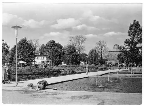 AK, Erfurt, IGA-Gelände, Wasserachse mit Wasserpflanzen, 1965