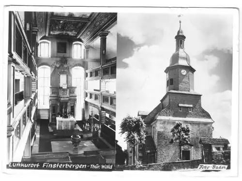 AK, Luftkurort Finsterbergen Thür. Wald, Kirche, zwei Abb., 1974