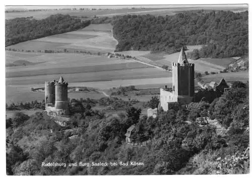 AK, Bad Düben, Rudelsburg und Burg Saaleck, 1973