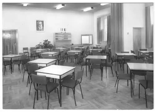 AK, Oberhermsgrün Vogtl., Ferienheim VEB Turbowerke Meißen, Speisesaal, 1974