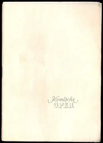 Theaterprogramm, Komische Oper Berlin, Ballettabend, 1953