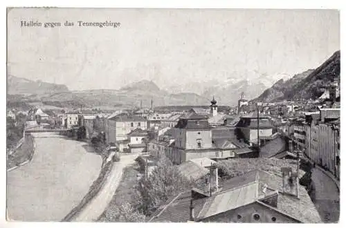 AK, Hallein, Teilansicht gegen das Tenneberg, 1920