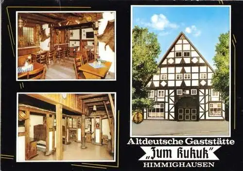 AK, Himmighausen, Altdeutsche Gaststätte "Zum Kukuk", drei Abb., 1970