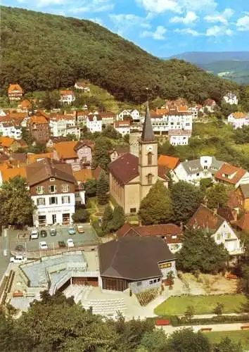 AK, Lindenfels Odw., Teilansicht mit Kirche und Kurgarten, um 1980