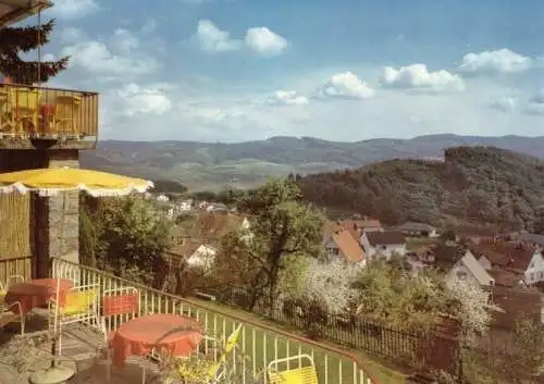 AK, Lindenfels Odw., Haus Luginsland, Blick von der Terrasse, um 1972