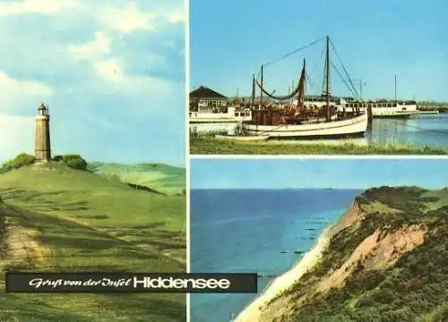 AK, Hiddensee, 3 Abb., u.a. Kutter "Vite", 1968