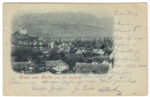 AK, Buchs bei St. Gallen, Gesamtansicht, 1898