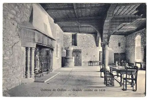 AK, Chillon Waadt, Chateau de Cillon, Grande cuisine, um 1915